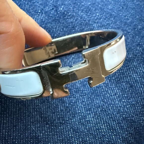 Hermes H bracelet - white & silver - Picture 1 of 4